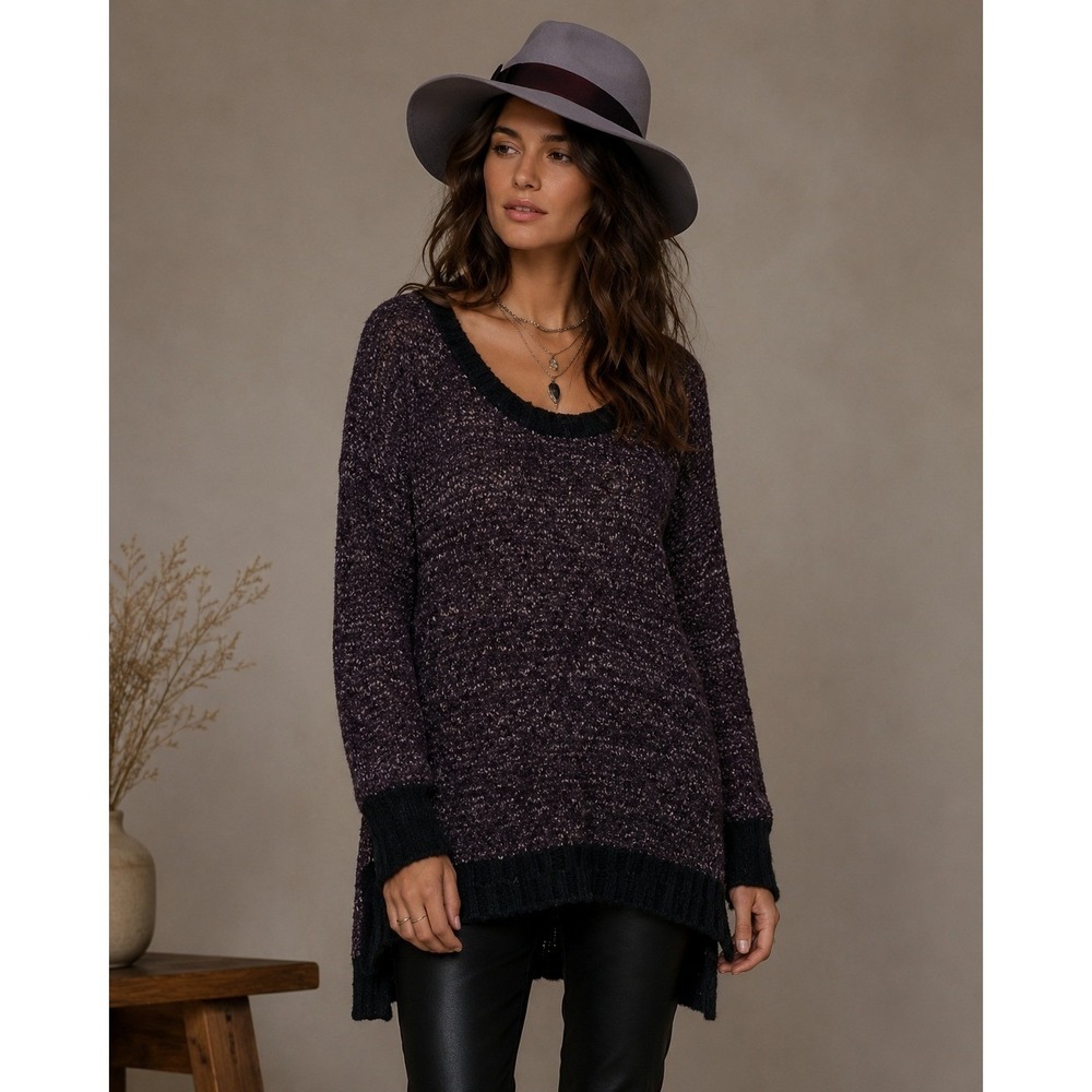 Free People Sweater Womens Small Purple‎ Jeepster Boho Indie Grunge Goth